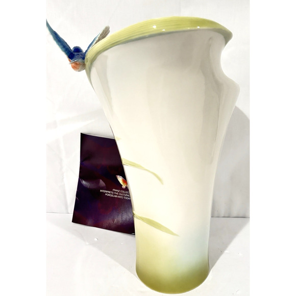 Franz Porcelain Kingfisher Vase Iridescence Collection FZ01190 NIB - Picture 4 of 14